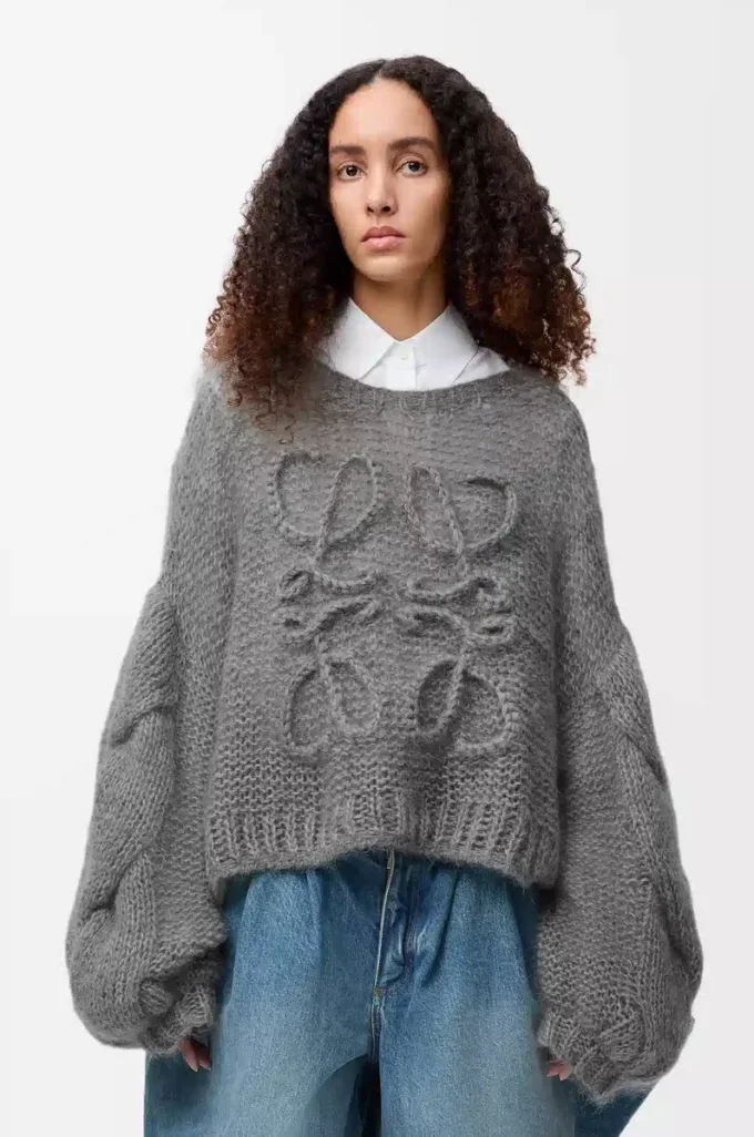 Anagramtröja i mohair Grå melange Anagramtröja i mohair Grå melange
