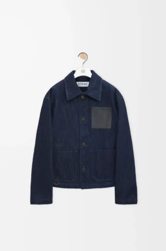 Arbetsjacka i denim Indigoblå