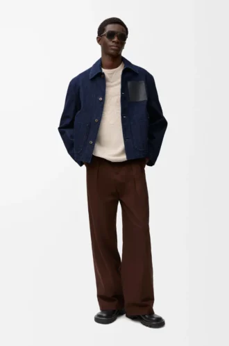 Arbetsjacka i denim Indigoblå