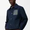 Arbetsjacka i denim Indigoblå