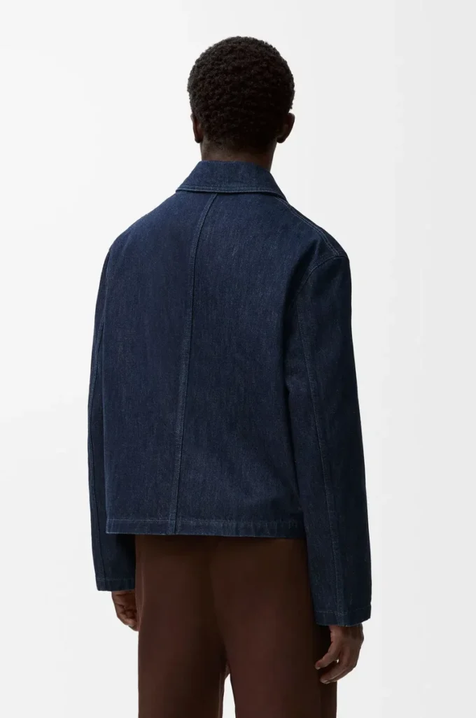 Arbetsjacka i denim Indigoblå
