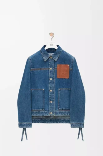 Arbetsjacka i denim Jeansblå