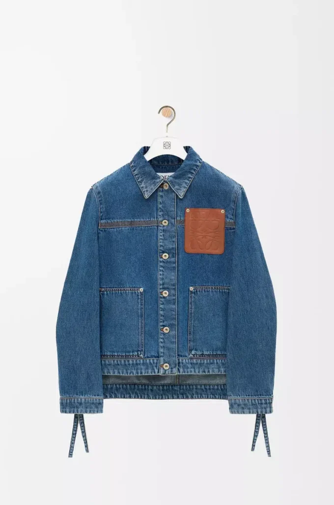 Arbetsjacka i denim Jeansblå