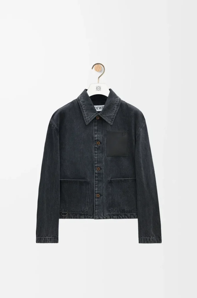 Arbetsjacka i denim Svart