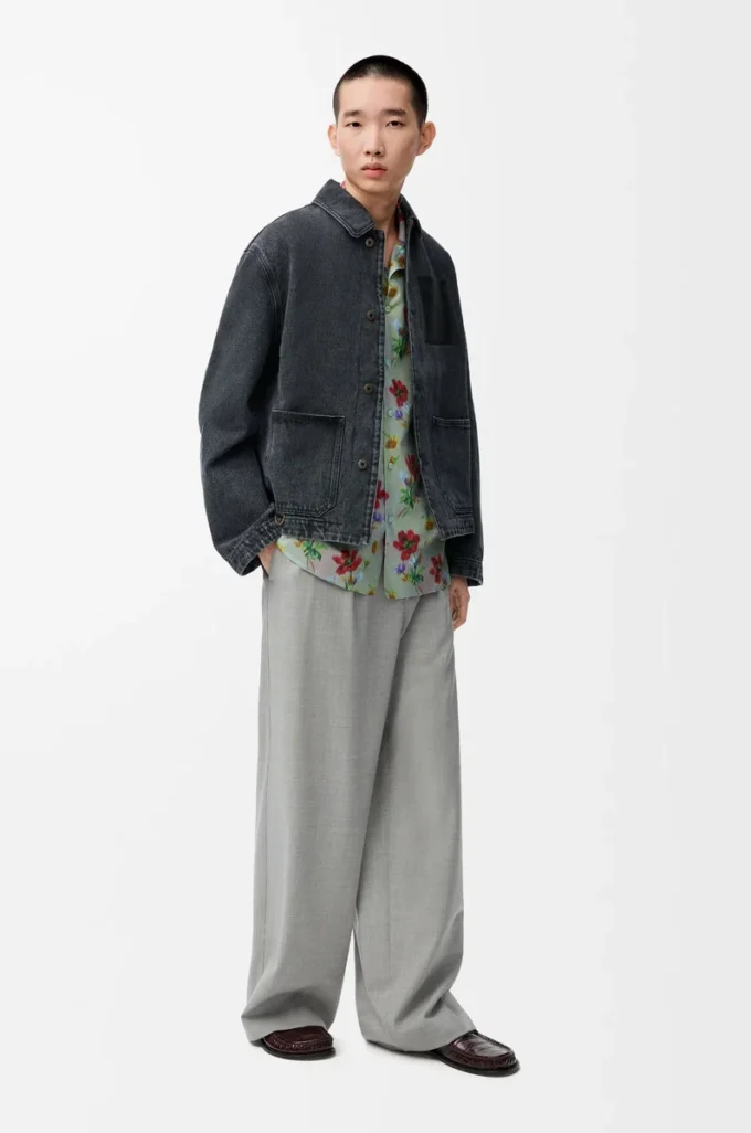 Arbetsjacka i denim Svart