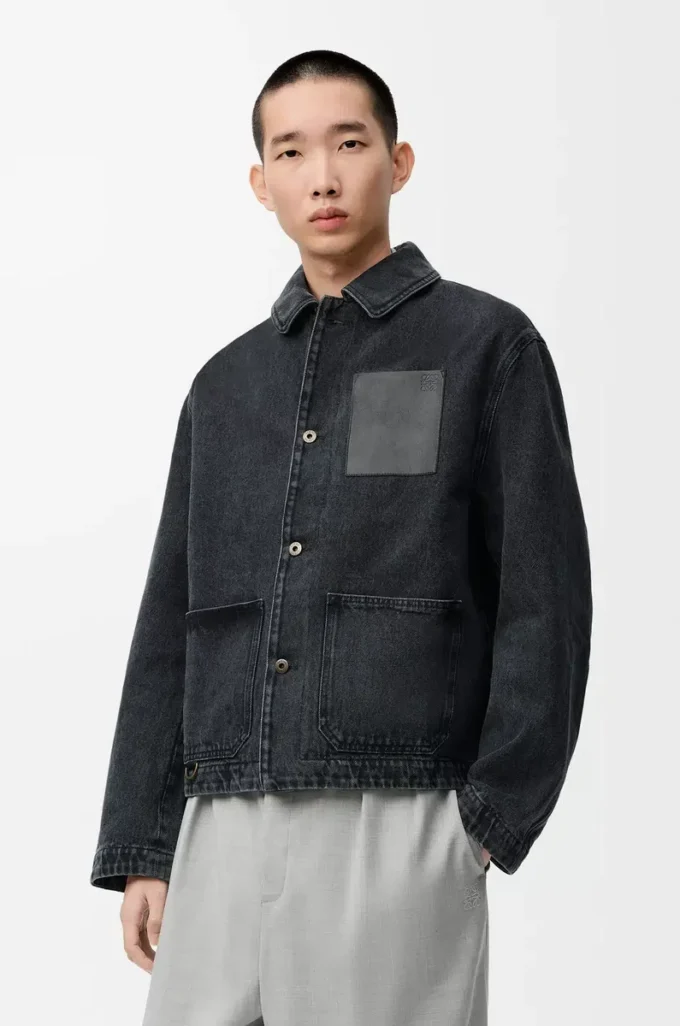 Arbetsjacka i denim Svart