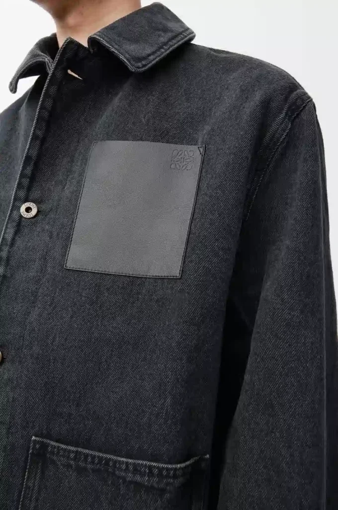 Arbetsjacka i denim Svart