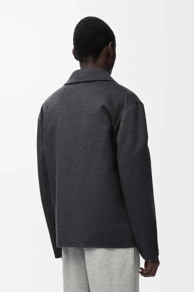 Arbetsjacka i ull och kashmir Charcoal Melange Arbetsjacka i ull och kashmir Charcoal Melange