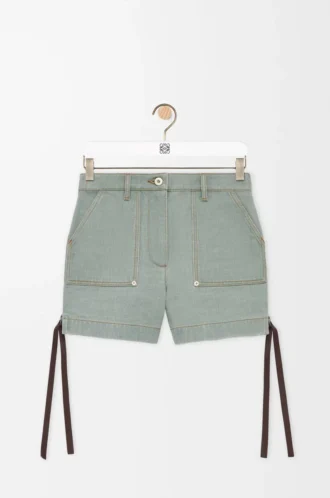 Arbetsshorts i denim Khaki Green