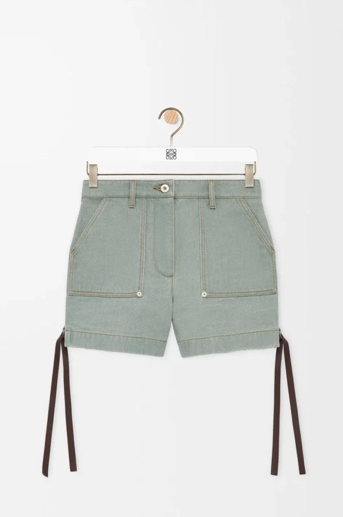 Arbetsshorts i denim Khaki Green Arbetsshorts i denim Khaki Green