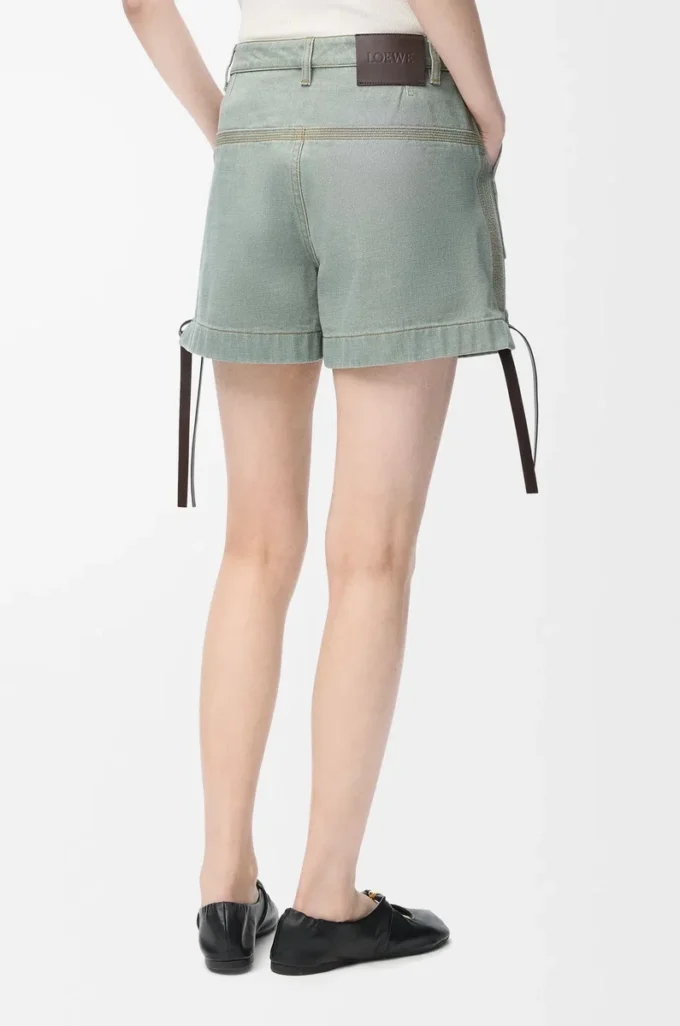 Arbetsshorts i denim Khaki Green Arbetsshorts i denim Khaki Green
