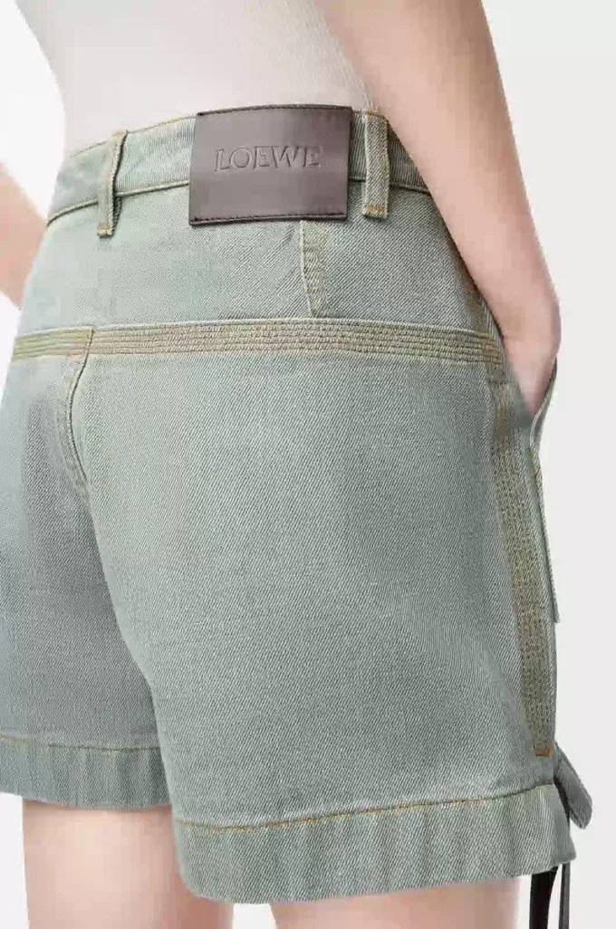Arbetsshorts i denim Khaki Green Arbetsshorts i denim Khaki Green