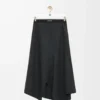 Asymmetrisk kjol i ull och kashmir Charcoal Melange Asymmetrisk kjol i ull och kashmir Charcoal Melange