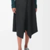Asymmetrisk kjol i ull och kashmir Charcoal Melange Asymmetrisk kjol i ull och kashmir Charcoal Melange