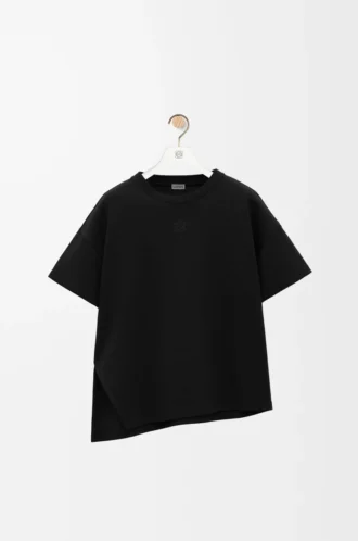 Asymmetrisk T-shirt i bomullsblandning Svart