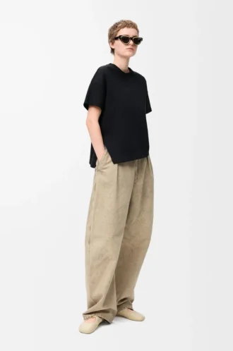 Asymmetrisk T-shirt i bomullsblandning Svart