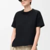 Asymmetrisk T-shirt i bomullsblandning Svart