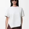 Asymmetrisk T-shirt i bomullsblandning Vit Asymmetrisk T-shirt i bomullsblandning Vit
