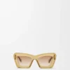 Avfasade Cateye-solglasögon Transparent olivgrön Avfasade Cateye-solglasögon Transparent olivgrön