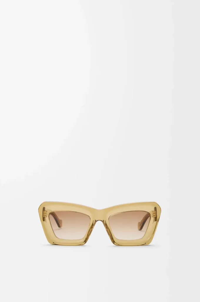 Avfasade Cateye-solglasögon Transparent olivgrön Avfasade Cateye-solglasögon Transparent olivgrön