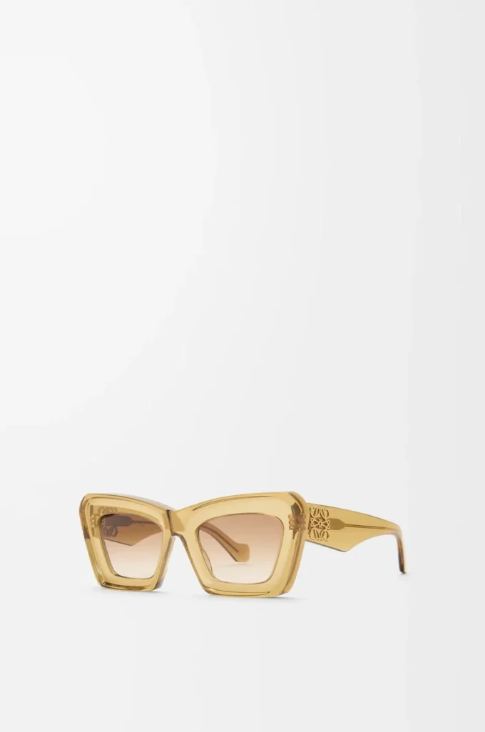 Avfasade Cateye-solglasögon Transparent olivgrön Avfasade Cateye-solglasögon Transparent olivgrön