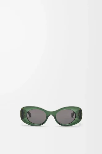 Avfasade ovala Maxi Anagram-solglasögon Dark Green