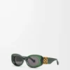 Avfasade ovala Maxi Anagram-solglasögon Dark Green Avfasade ovala Maxi Anagram-solglasögon Dark Green