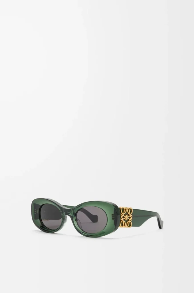 Avfasade ovala Maxi Anagram-solglasögon Dark Green Avfasade ovala Maxi Anagram-solglasögon Dark Green