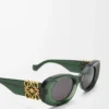 Avfasade ovala Maxi Anagram-solglasögon Dark Green Avfasade ovala Maxi Anagram-solglasögon Dark Green