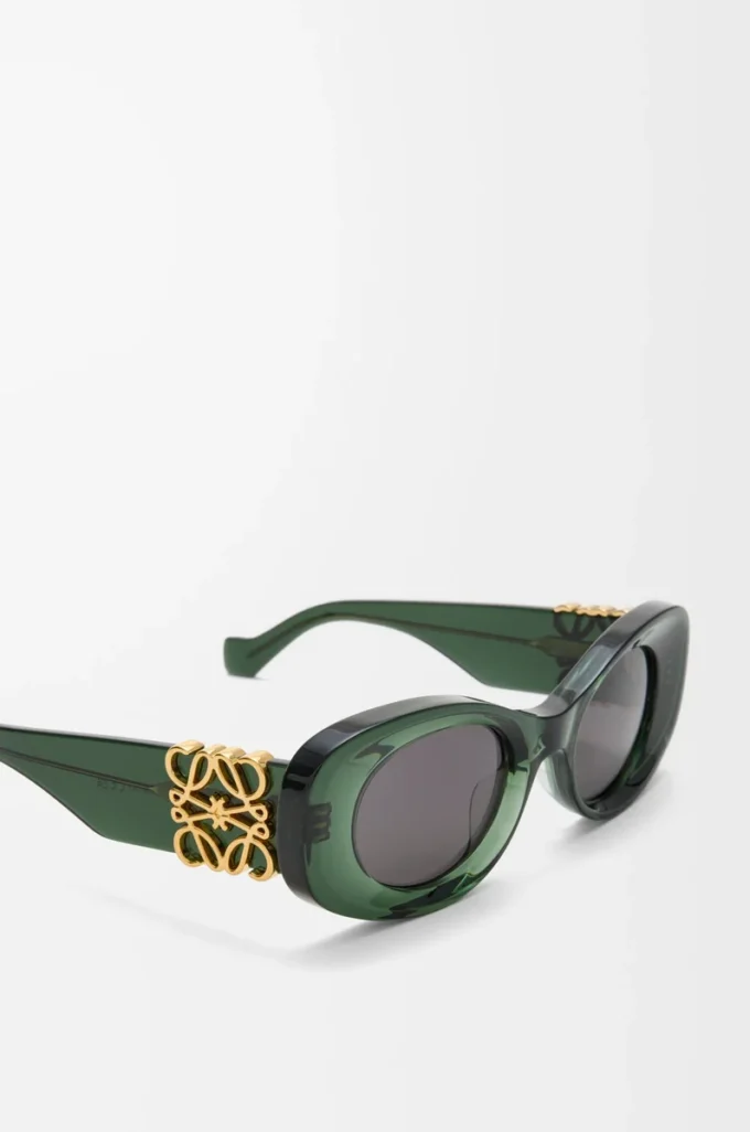 Avfasade ovala Maxi Anagram-solglasögon Dark Green Avfasade ovala Maxi Anagram-solglasögon Dark Green