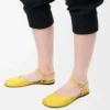 Ballerinaskor med ankelrem i lammskinn Dandelion Ballerinaskor med ankelrem i lammskinn Dandelion