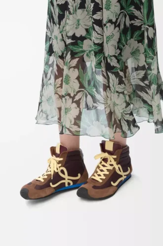 Ballet Runner 2.0 högskor i nylon och kalvskinn Brunt/Gult/Blått