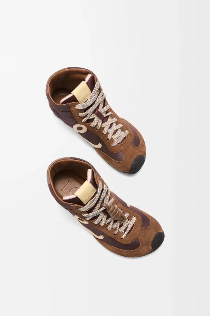 Ballet Runner 2.0 högskor i nylon och kalvskinn Brunt/Gult/Blått Ballet Runner 2.0 högskor i nylon och kalvskinn Brunt/Gult/Blått