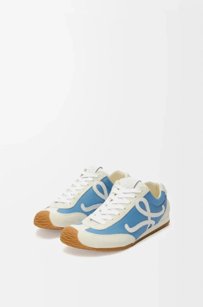 Ballet Runner 2.0 i nylon och kalvskinn Blå/Vit/Mjukvit