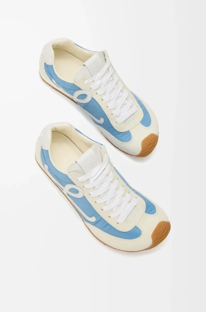 Ballet Runner 2.0 i nylon och kalvskinn Blå/Vit/Mjukvit
