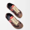 Ballet Runner 2.0 i nylon och kalvskinn Choklad/Korall/Gul