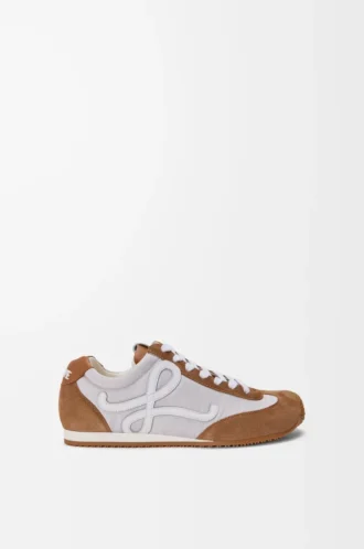 Ballet Runner 2.0 i nylon och kalvskinn Grå/Vit/Beige
