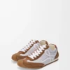 Ballet Runner 2.0 i nylon och kalvskinn Grå/Vit/Beige Ballet Runner 2.0 i nylon och kalvskinn Grå/Vit/Beige
