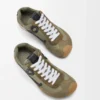 Ballet Runner 2.0 i nylon och kalvskinn Ljus khaki/svart/vit