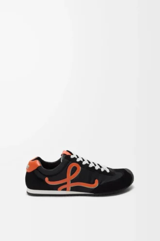 Ballet Runner 2.0 i nylon och kalvskinn Svart/orange/ljusgrön