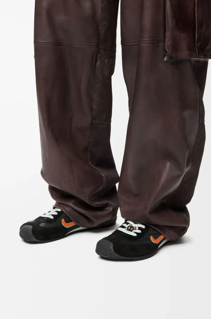 Ballet Runner 2.0 i nylon och kalvskinn Svart/orange/ljusgrön