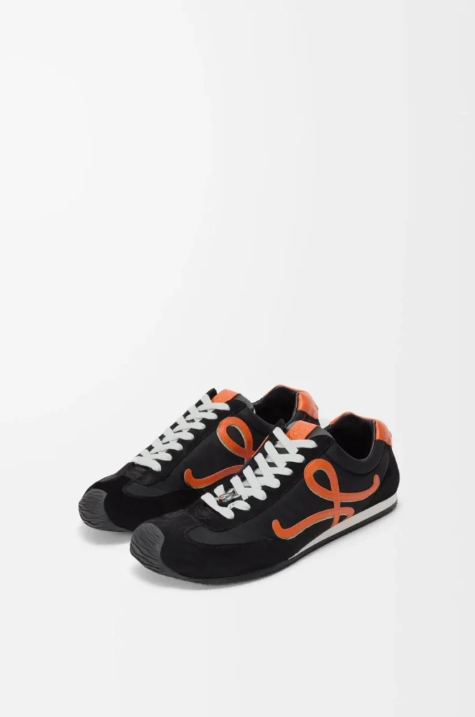 Ballet Runner 2.0 i nylon och kalvskinn Svart/orange/ljusgrön