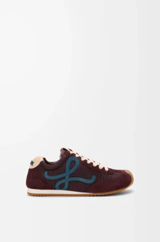 Ballet Runner 2.0 i nylon och kalvskinn Vinröd/Anka blå/Deg