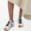 Ballet Runner 2.0 i nylon och kalvskinn Vit/Gräsgrön/Mörkorange Ballet Runner 2.0 i nylon och kalvskinn Vit/Gräsgrön/Mörkorange