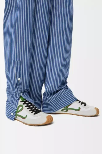 Ballet Runner 2.0 i nylon och kalvskinn Vit/Gräsgrön/Mörkorange
