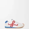 Ballet Runner 2.0 i nylon och kalvskinn Vit/Röd/Blå Ballet Runner 2.0 i nylon och kalvskinn Vit/Röd/Blå