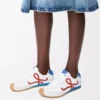 Ballet Runner 2.0 i nylon och kalvskinn Vit/Röd/Blå Ballet Runner 2.0 i nylon och kalvskinn Vit/Röd/Blå