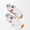 Ballet Runner 2.0 i nylon och kalvskinn Vit/Röd/Blå Ballet Runner 2.0 i nylon och kalvskinn Vit/Röd/Blå