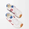 Ballet Runner 2.0 i nylon och kalvskinn Vit/Röd/Blå Ballet Runner 2.0 i nylon och kalvskinn Vit/Röd/Blå