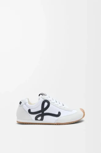Ballet Runner 2.0 i nylon och kalvskinn Vit/Svart